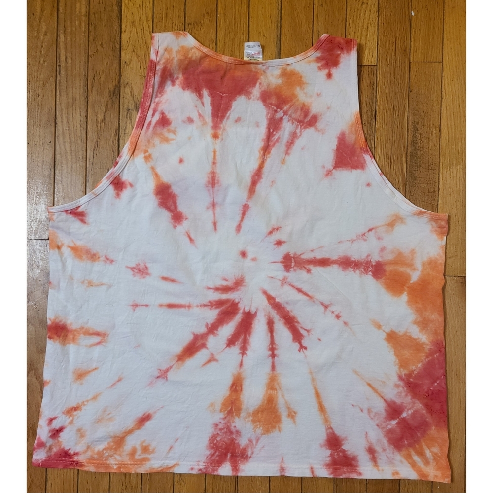 3X Orange & Red Tie Dye Tank Top - Picture 5 of 5